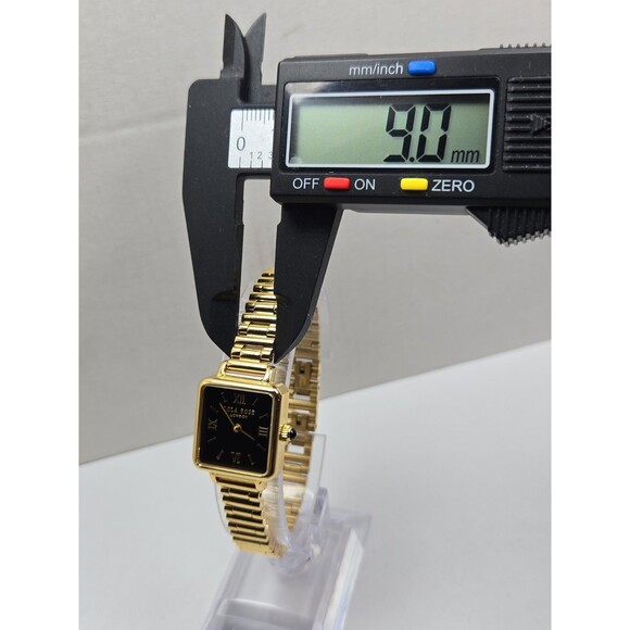 Lola Rose Cube Black Onyx Gold Tone Square Womens Dress Quartz Watch New Battery main image 8